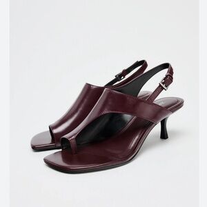Zara NWT burgundy open toe heels 1316/510
